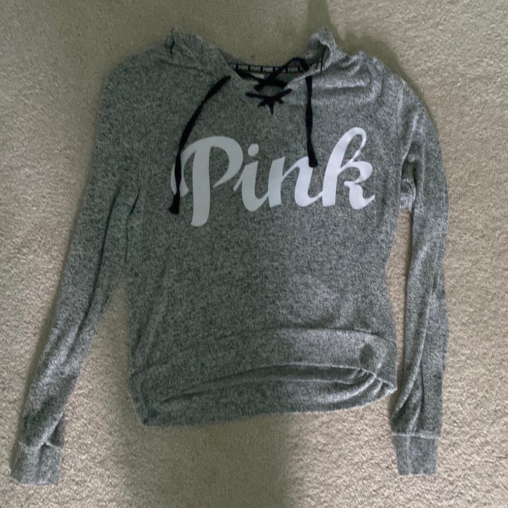 PINK cute gray sweatshirt